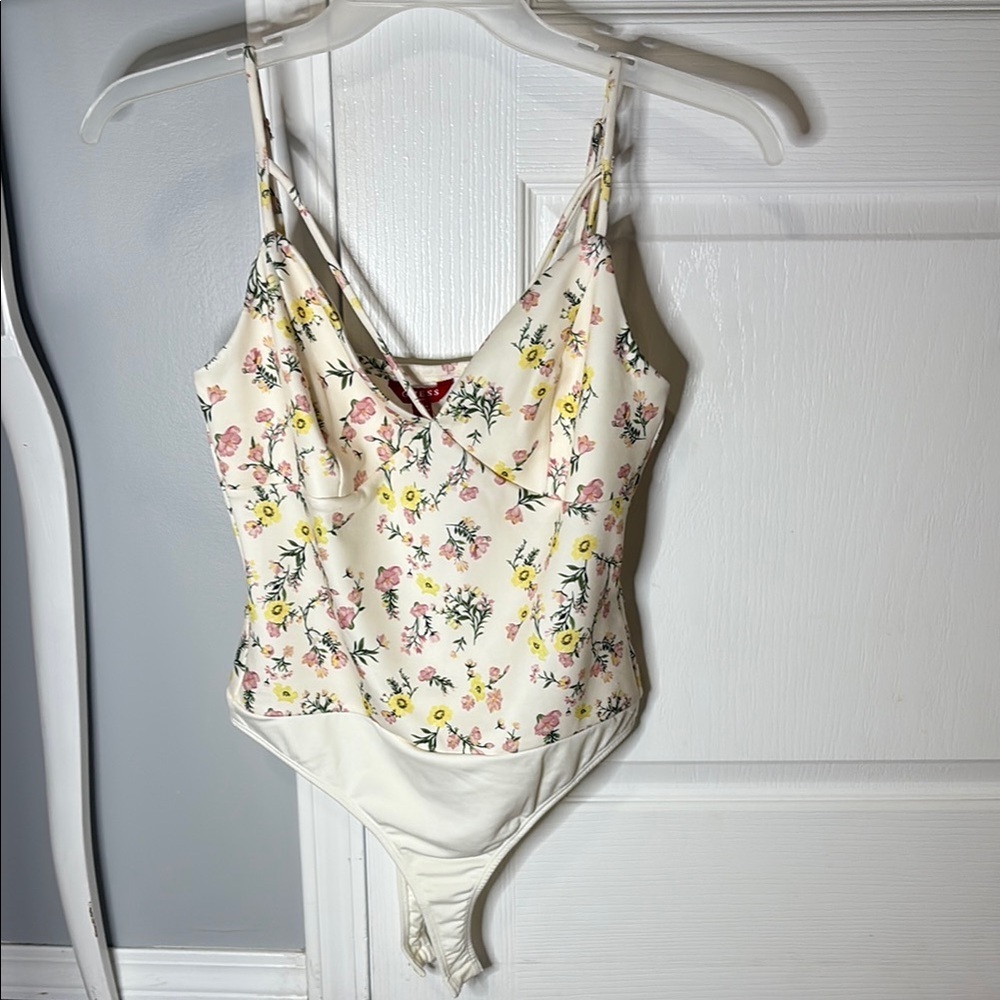 Guess Floral Print Chemise - Cream and Pink